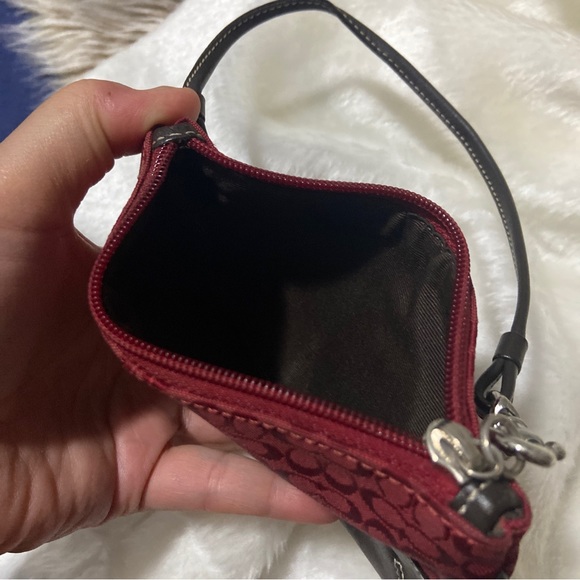 Vtg Coach Soho Red Logo Wristlet Mini Tote Purse Cosmetic Bag Wallet+Hangtag - Picture 10 of 11